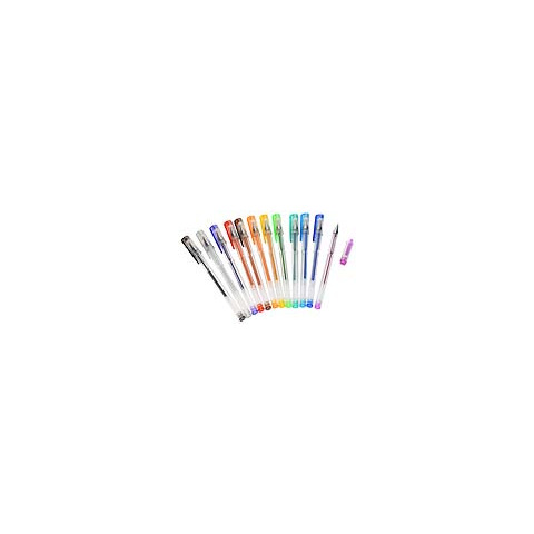 Penne a gel con glitter Donau in conf. da 12 colori assortiti - 322143